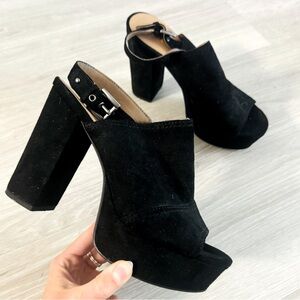 Zigisoho Suede Platform Mules Sandals Heels
